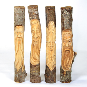 Forest man in tree trunk, unvarnished, full (1mt)