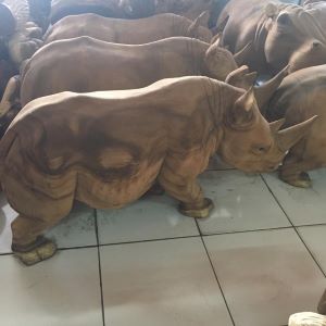 Natural wood rhinosaurus