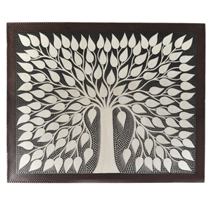 Black background tree of Life dot painting