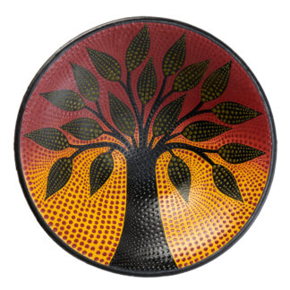 Set of three round bowls with orange tree of life