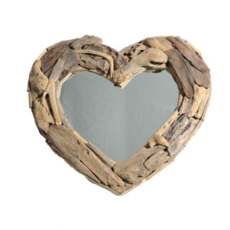 Heart shape driftwood mirror