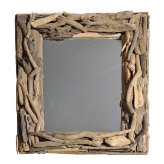 Square shape driftwood mirror