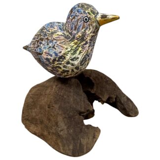 Abstract single bird on driftwood - large