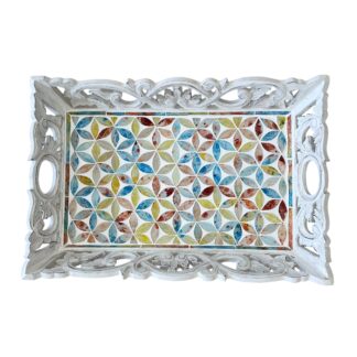 Set of three kitchen trays with single colour mosa