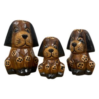 Set of three painted dogs