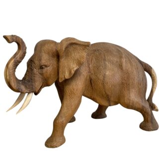 Natural wood elephant (30cm)
