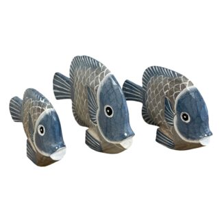 Set of three painted fish