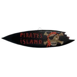'Pirate's island' surfboard sign