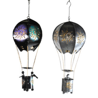 Iron hot air balloon candle holder mobile
