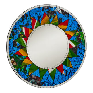 Multicolour sun motif mosaic mirror (50cm)