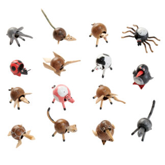 Set of fourteen small nodding animals