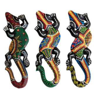 Dot painted wall art gecko (20cm)