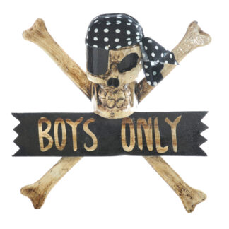 Pirate 'boys only' skull & crossbones sign