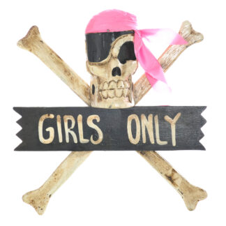 Pirate 'girls only' skull & crossbones sign