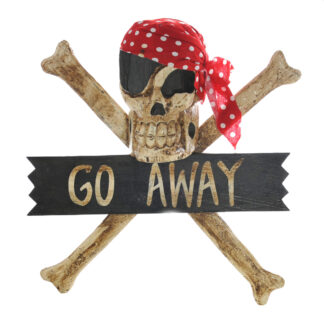Pirate 'go away' skull & crossbones sign