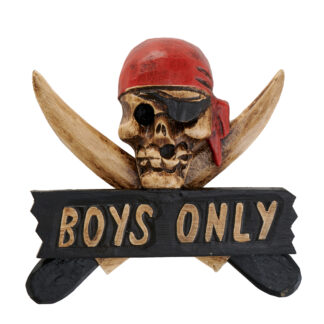 Pirate 'boys only' skull & crossbones sign