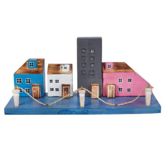 BUY 2 GET 1 FREE! Model street with four buildings on plinth