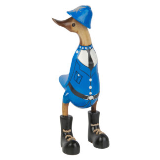 Bamboo root police officer duck