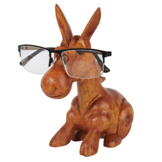 Natural wood horse glasses holder