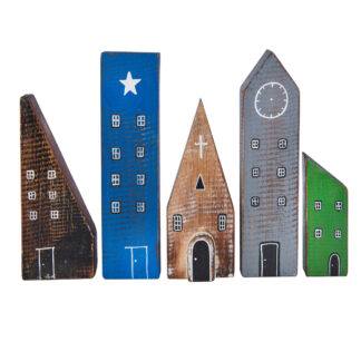 BUY 2 GET 1 FREE! Model street with five  buildings including church