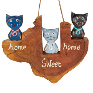 BUY 2 GET 1 FREE! Painted 'home sweet home' cats wall art