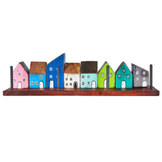 BUY 2 GET 1 FREE! Model street with eight buildings on plinth