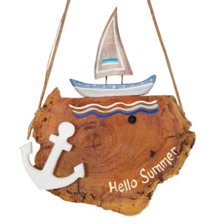 BUY 2 GET 1 FREE! Painted yacht 'hello summer' sign