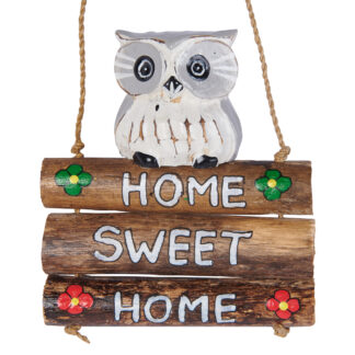 Painted owl 'home sweet home' mobile