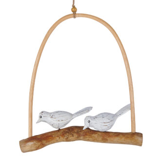 Double birds on driftwood swing
