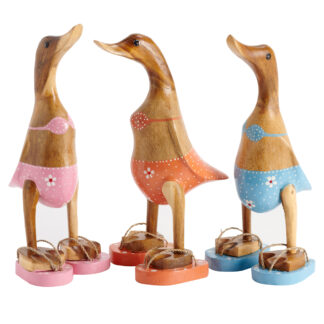 Bamboo root duck with various colour bikinis