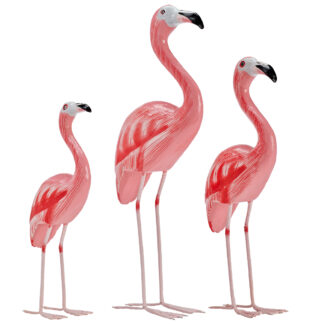 Set of three flamingos - small