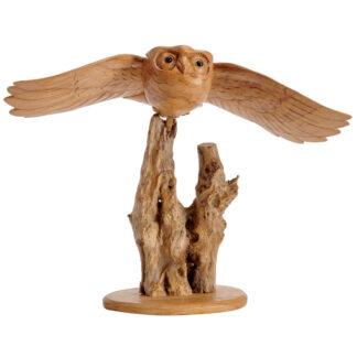 Owls on coffee root stand
