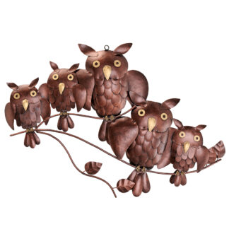 Iron owl family wall art