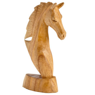 Natural wood horse bust (20cm)