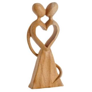 Natural wood lovers with heart (25cm)
