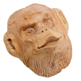 BUY 2 GET 1 FREE! Natural wood monkey head wall art