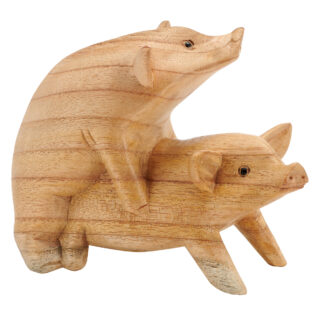 Natural wood love pigs