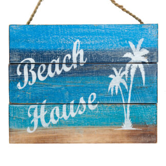 BUY 2 GET 1 FREE! 'Beach house' sign with palm tree motif - small