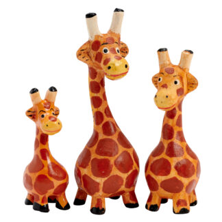Set of three cartoon giraffes