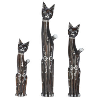 Painted cat family, black - large