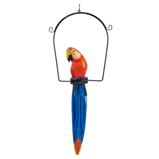 Painted parrot on swing