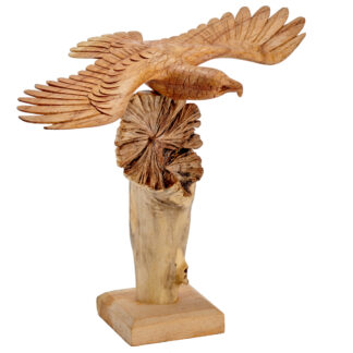 Eagle on parasite on stand