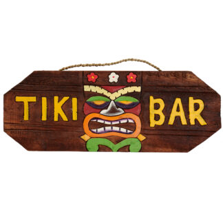 'Tiki bar' sign with mask in centre