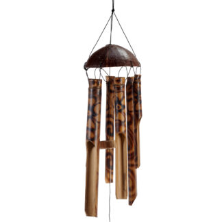 Bamboo & coconut wind chime-burnt floral - small