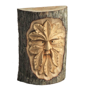 Green man of the forest in tree trunk (25cm)
