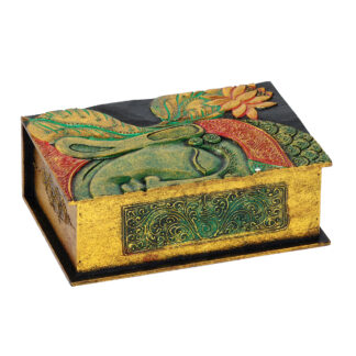 Set of three jewellery boxes with half Buddha head