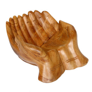 Natural wood hand jewellery holder - large