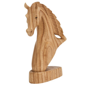 Natural wood horse bust (30cm)