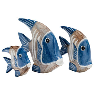 Set of three painted angelfish