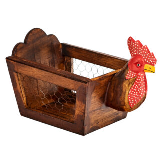 Painted hen egg basket